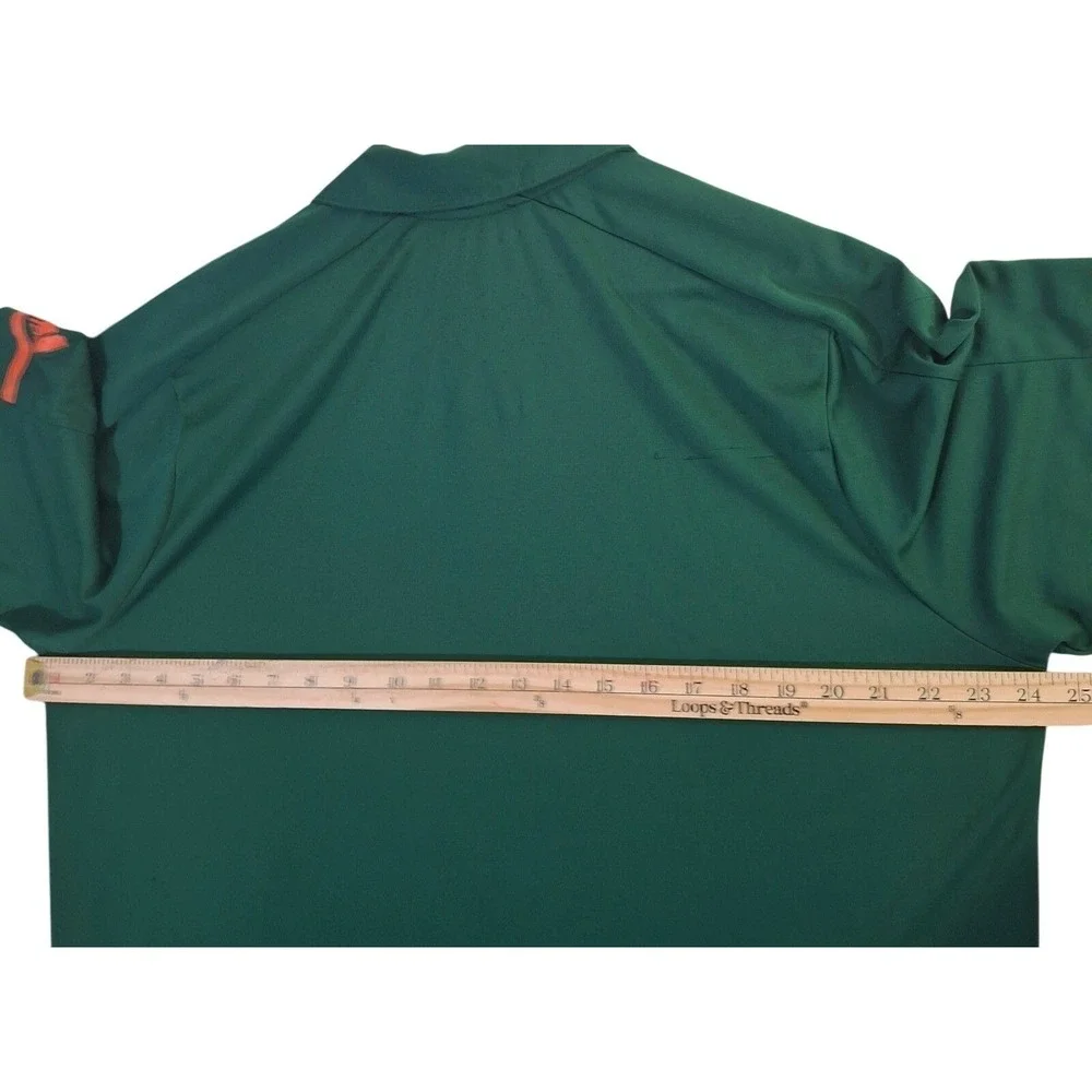 Adidas Miami Hurricanes Men XL‎ Green Polo Shirt NCAA Hurricanes Short Slv
